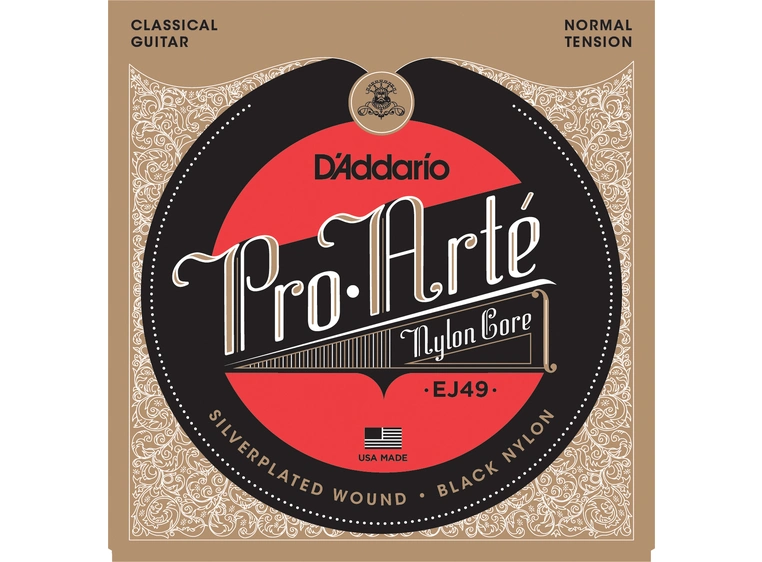 D'Addario EJ49 Pro Arte Black / Silver (028-043) Normal Tension 